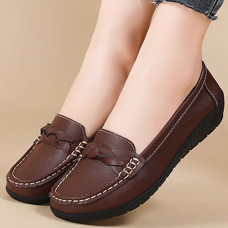 Leather Slip-On Shoes – Women's Cushioned Loafers | Savona