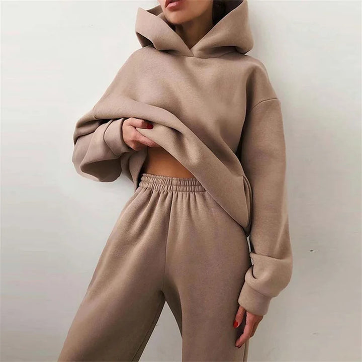 Oversized Tracksuit Set – Women's 2-Piece Lounge Set | Elastic Waist