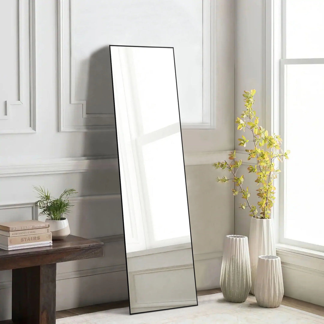 Full Length Mirror – 59" Standing or Wall Mount | Gold & Black | Warren