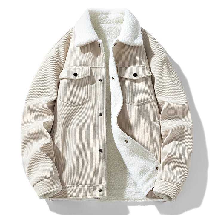 Arden Cotton Button-Up Sherpa Lined Jacket