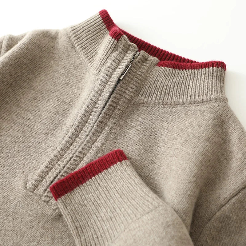 Men's Wool Quarter-Zip Sweater | Savoni