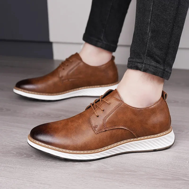 Men's Genuine Leather Orthopedic Sneakers | Savoni