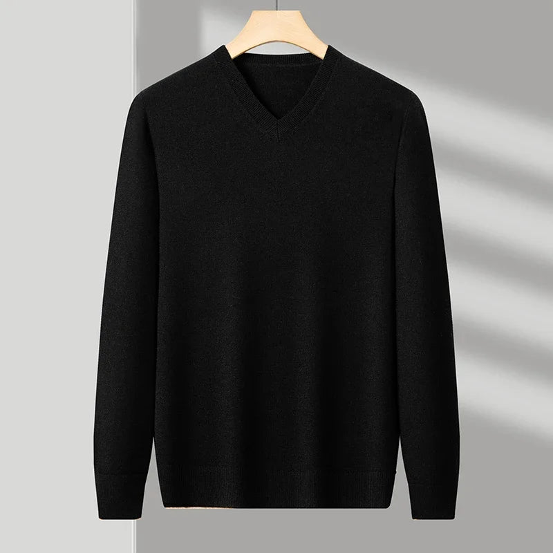 Men's Wool V-Neck Sweater | Savoni