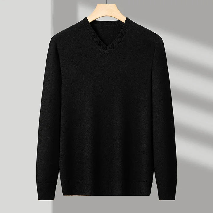 Men's Wool V-Neck Sweater | Savoni