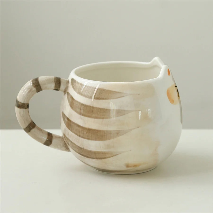 Cat Shaped Ceramic Mug – Cute Coffee Mug Gift for Cat Lovers