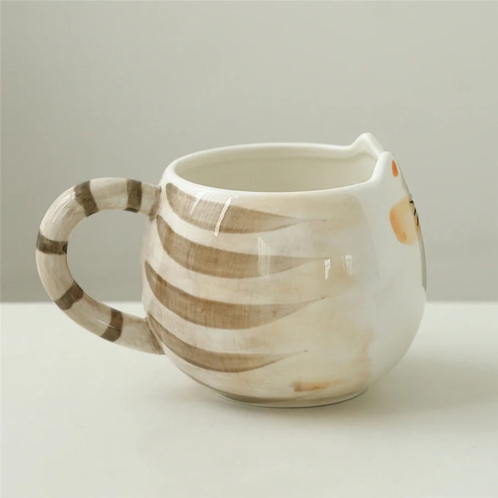 Cat Shaped Ceramic Mug – Cute Coffee Mug Gift for Cat Lovers
