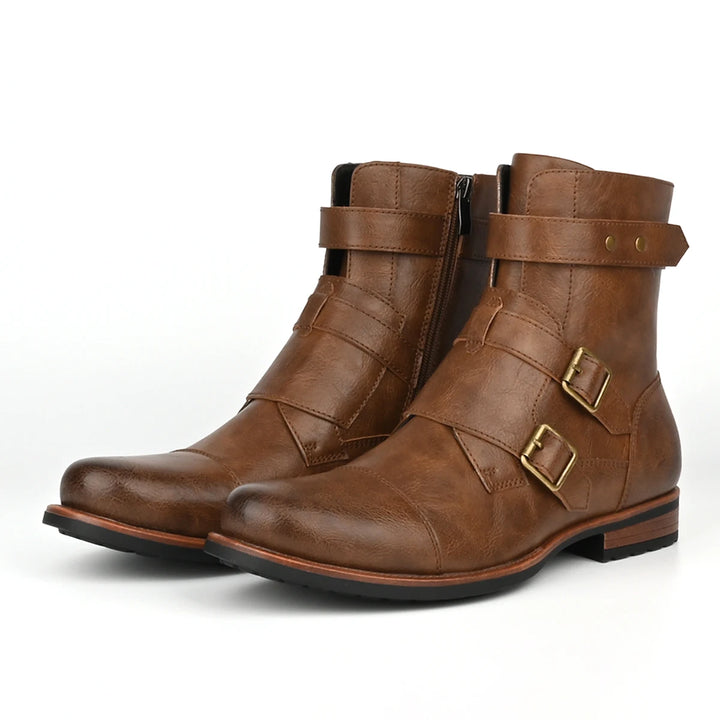 Savonti Leather Monk-Strap Boots