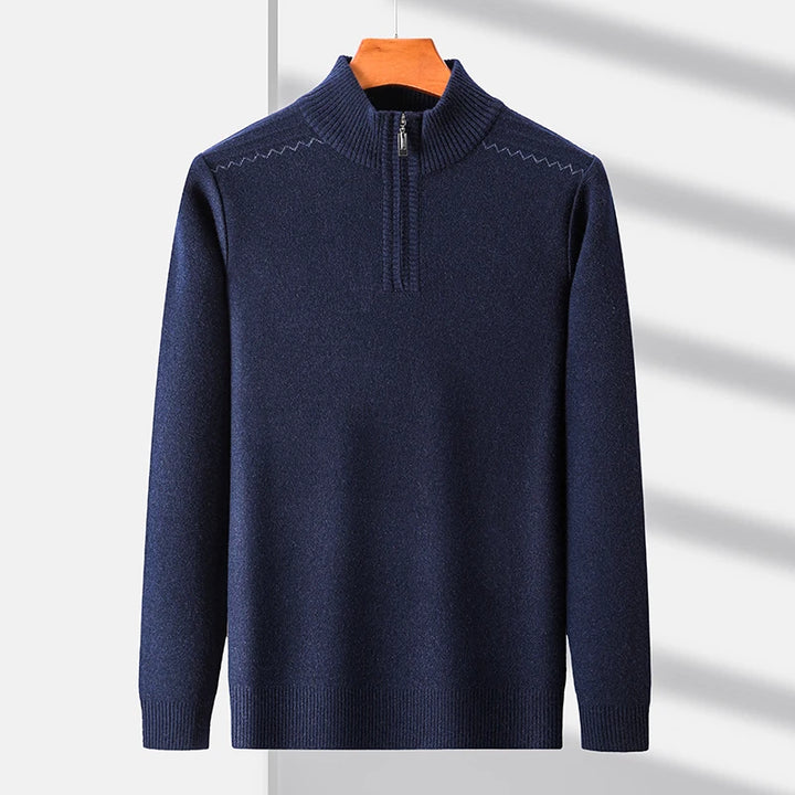 Quarter-Zip Sweater – Men's Wool Blend Knit | Savoni