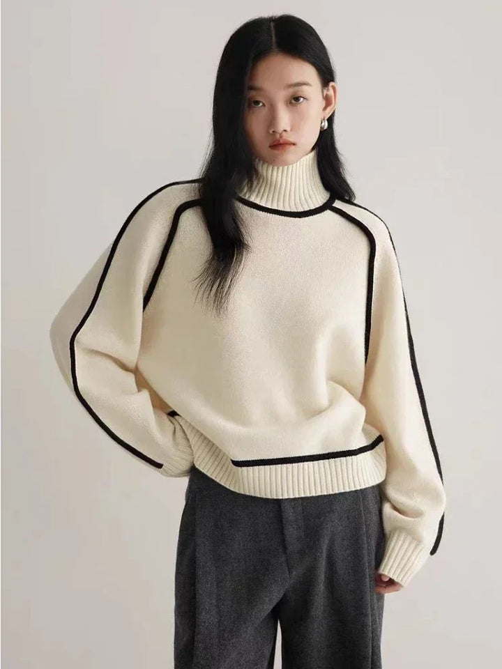 Ribbed Turtleneck Sweater – Women's Knit Top | Sophia