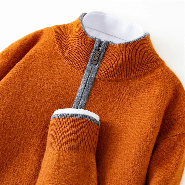 Savonti Cashmere Quarter-Zip Sweater