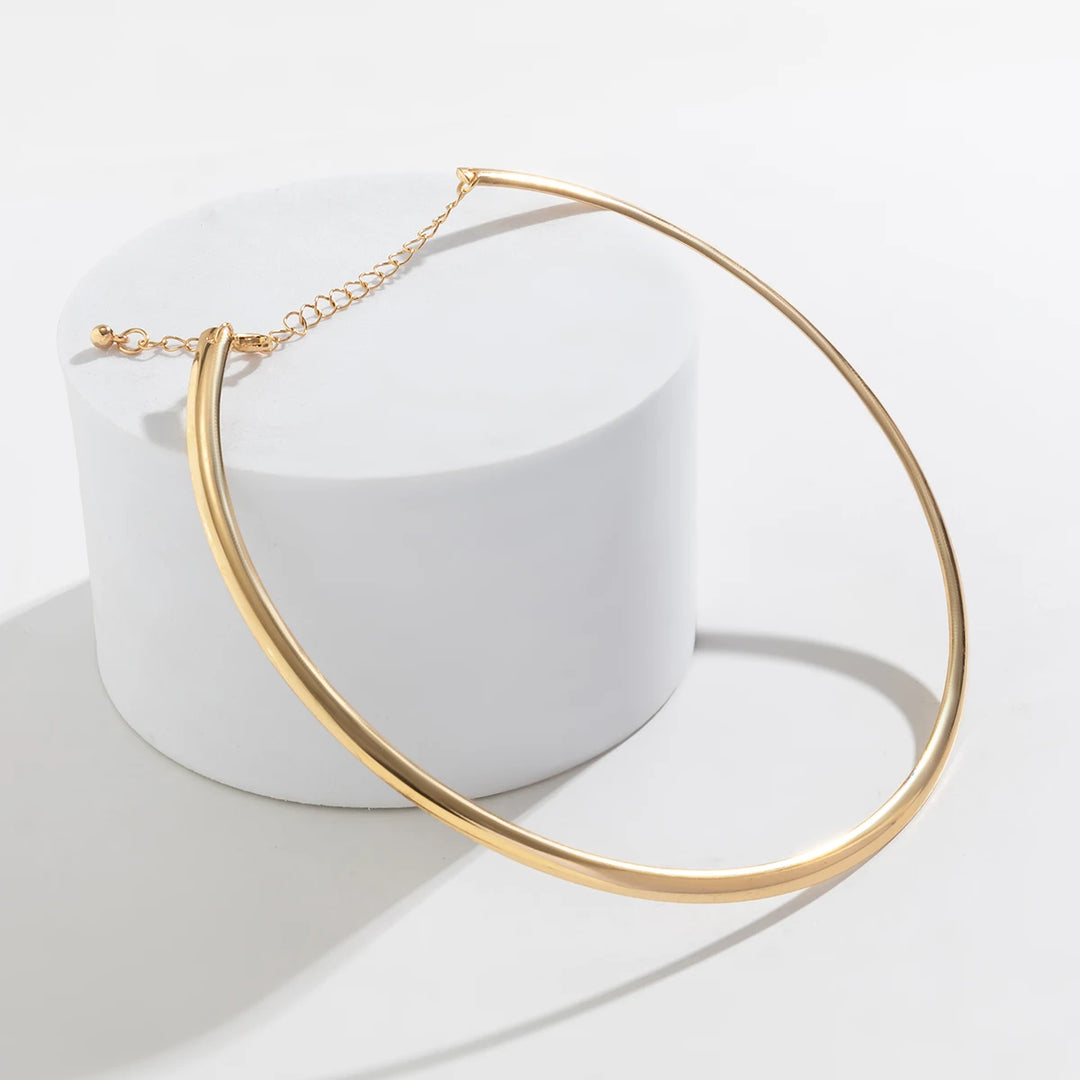 Savona Polished Collar Necklace in Non-Tarnish Metal
