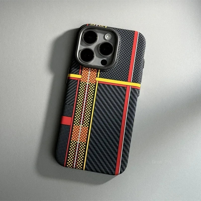 Carbon Fiber Phone Case – Dual-Stripe Matte Cover | Arden