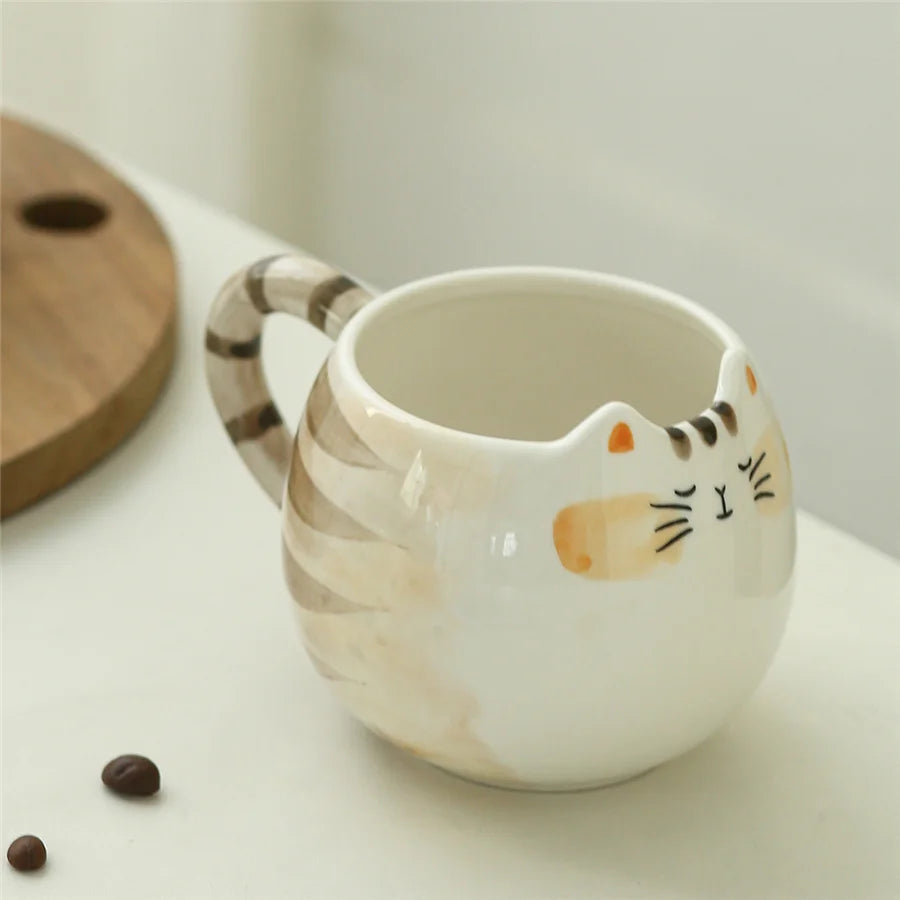 Cat Shaped Ceramic Mug – Cute Coffee Mug Gift for Cat Lovers