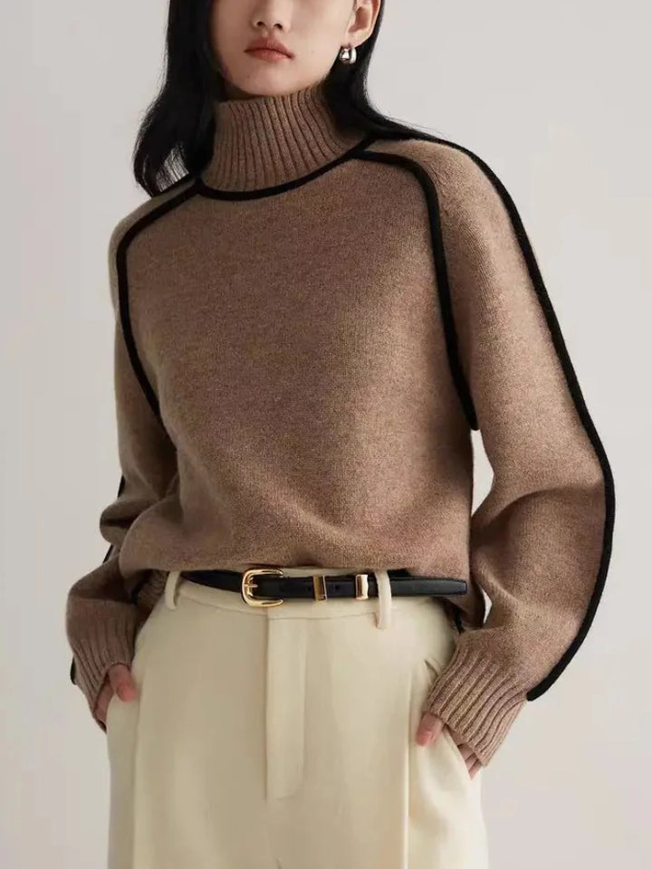 Ribbed Turtleneck Sweater – Women's Knit Top | Sophia