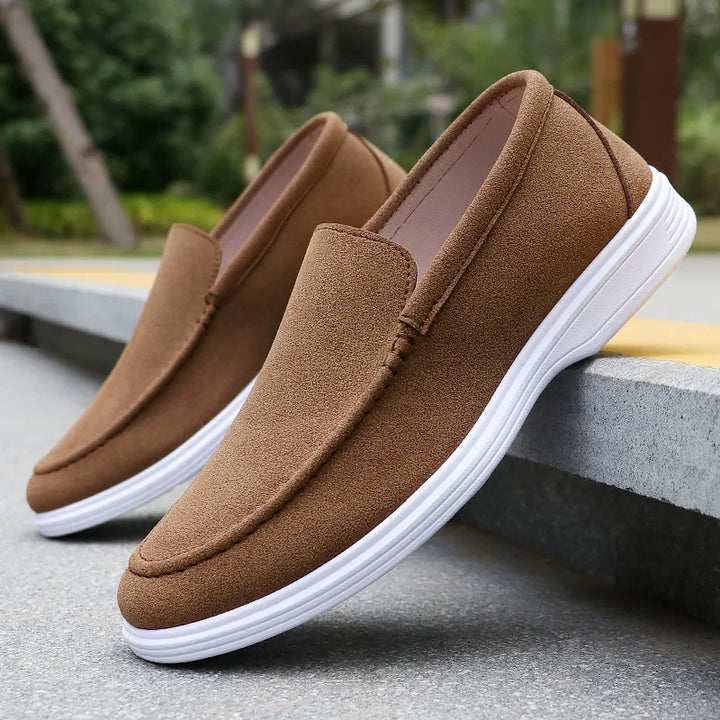 Men's Suede Slip-On Loafers with Orthopedic Footbed | Savoni