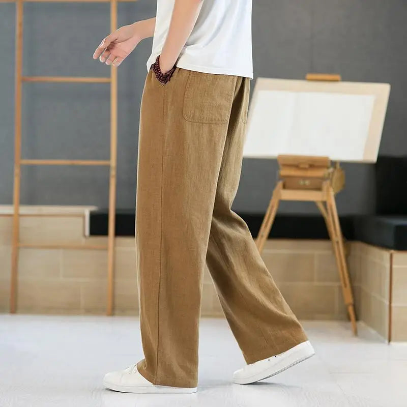 Men's Cotton Linen Sweatpants with Drawstring | Arden