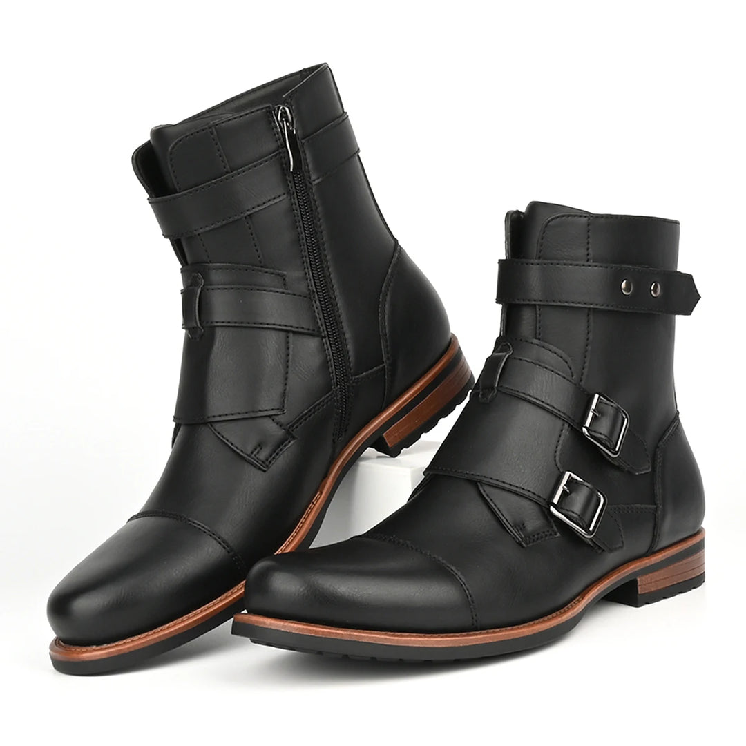 Savonti Leather Monk-Strap Boots