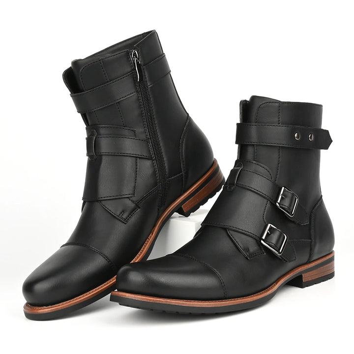 Savonti Leather Monk-Strap Boots