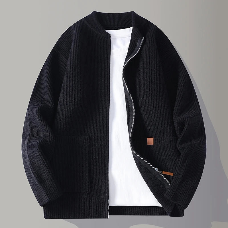 Men's Wool Zip-Up Sweater with Pockets | Arden