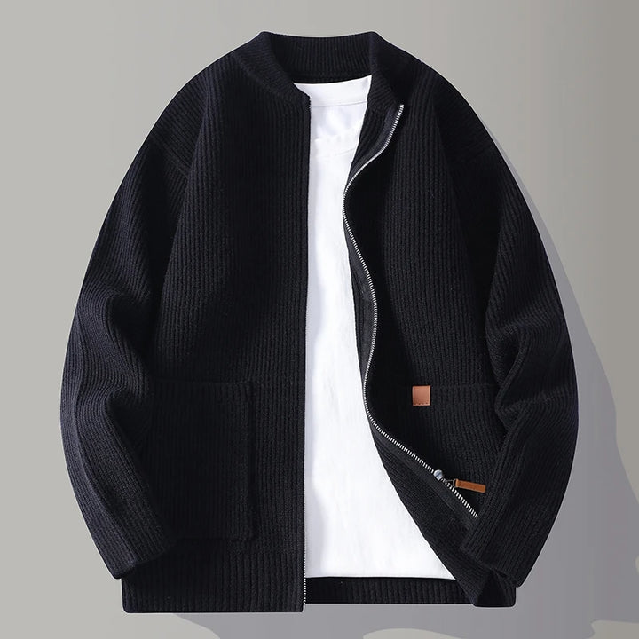Men's Wool Zip-Up Sweater with Pockets | Arden