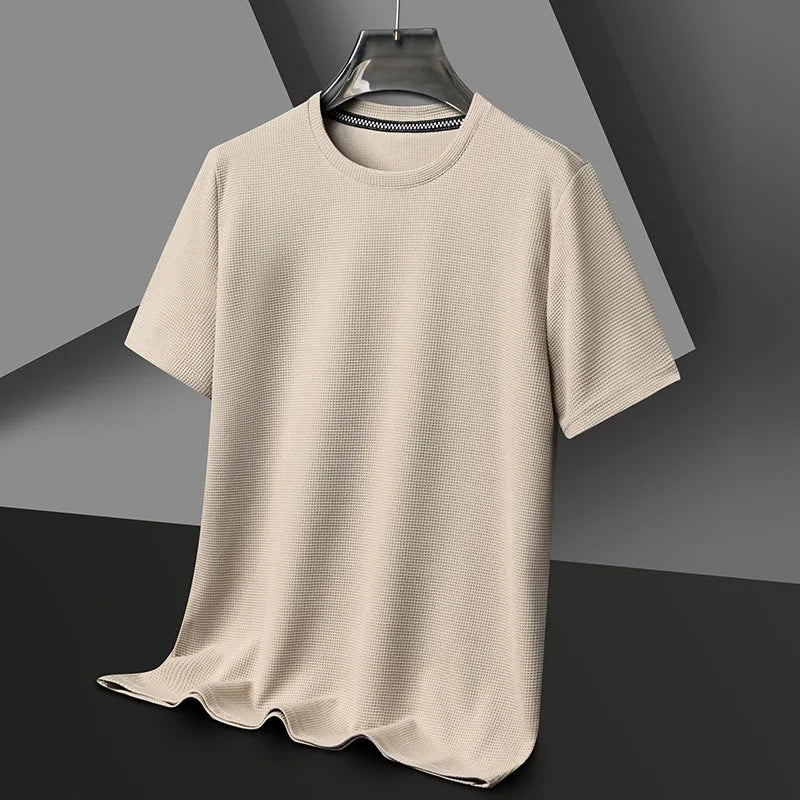 Waffle Knit T-Shirt – Men's Crewneck Casual Tee | Mason
