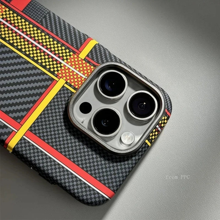 Carbon Fiber Phone Case – Dual-Stripe Matte Cover | Arden