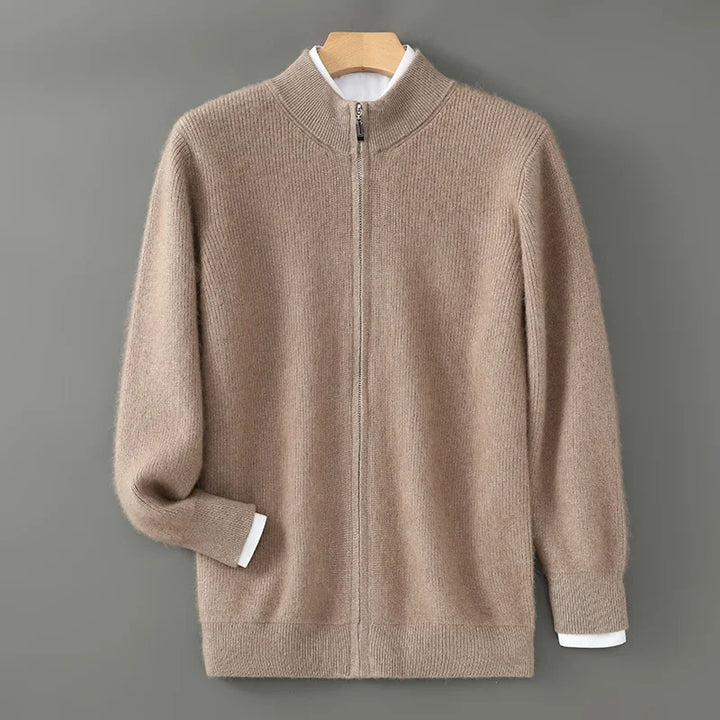 Men's Wool Cashmere Zip-Up Sweater | Savoni