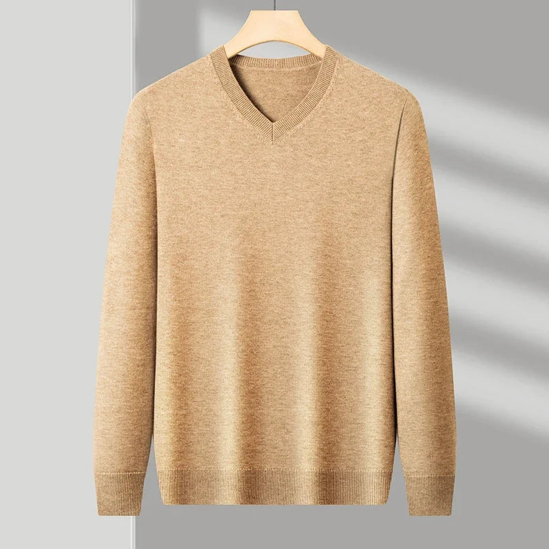 Men's Wool V-Neck Sweater | Savoni