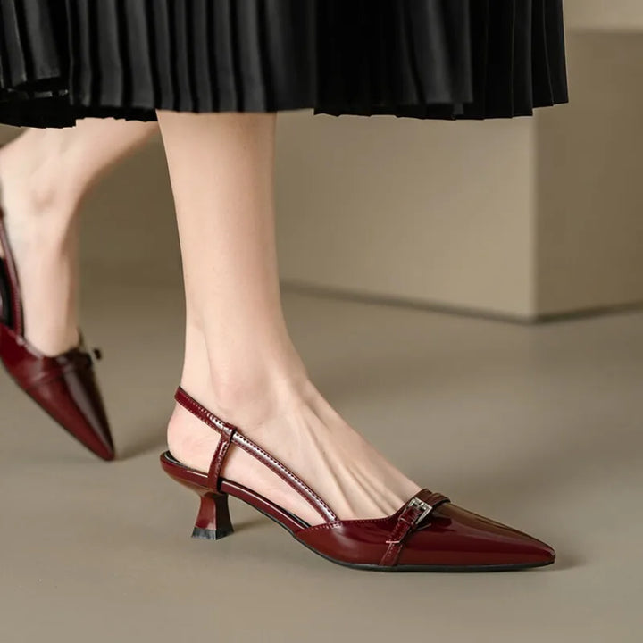Pointed-Toe Slingback Heels – Women's Low Heel Dress Shoes | Amara