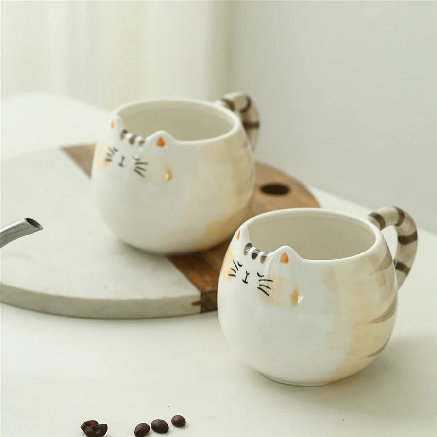 Cat Shaped Ceramic Mug – Cute Coffee Mug Gift for Cat Lovers