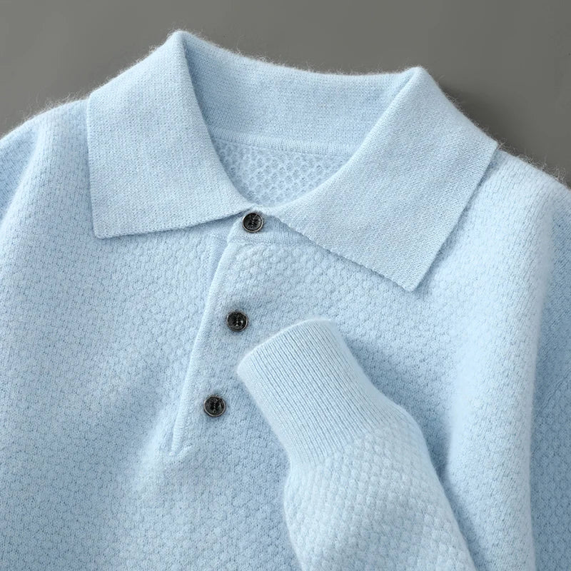Men's Wool Cashmere Button-Up Sweater | Savoni