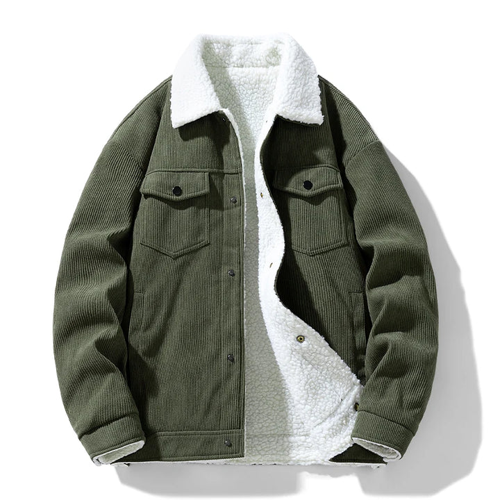 Arden Cotton Button-Up Sherpa Lined Jacket