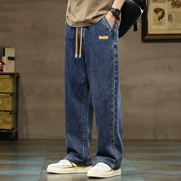 Baggy Wide-Leg Jeans – Men's Drawstring Casual Denim | Arden