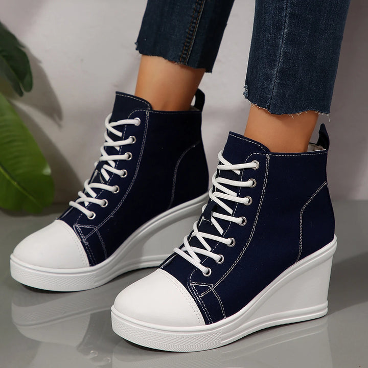 Denim Wedge Sneakers – Women's Casual Shoes | Savona