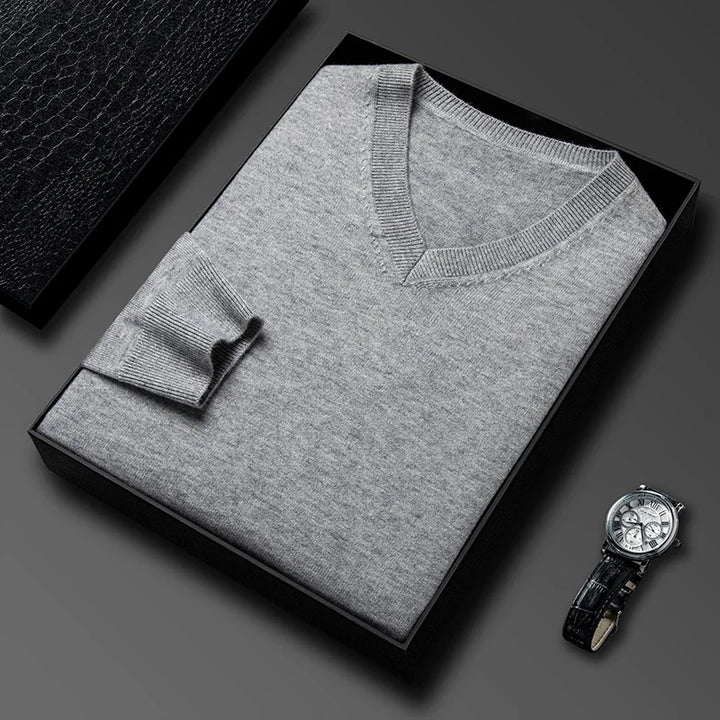 Men's Wool V-Neck Sweater | Savoni