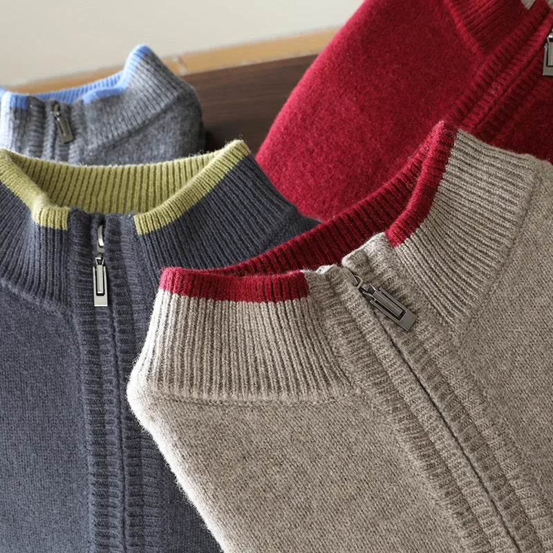 Men's Wool Quarter-Zip Sweater | Savoni