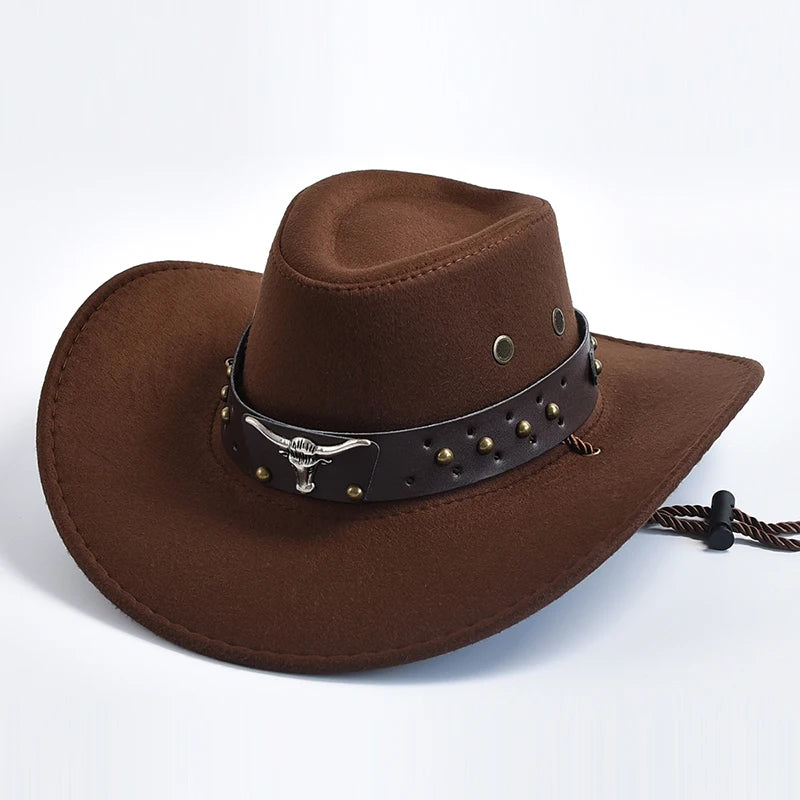 Suede Cowboy Hat – Men's Western Hat with Chin Strap | Harrison