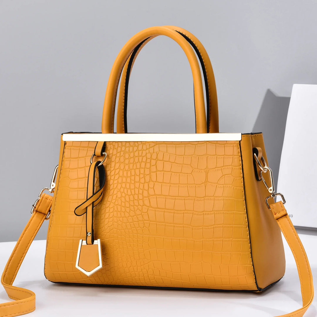 Women's Croc-Embossed Leather Structured Handbag | Savona