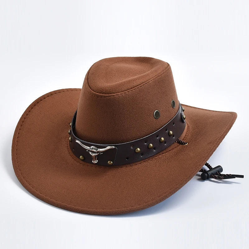 Suede Cowboy Hat – Men's Western Hat with Chin Strap | Harrison