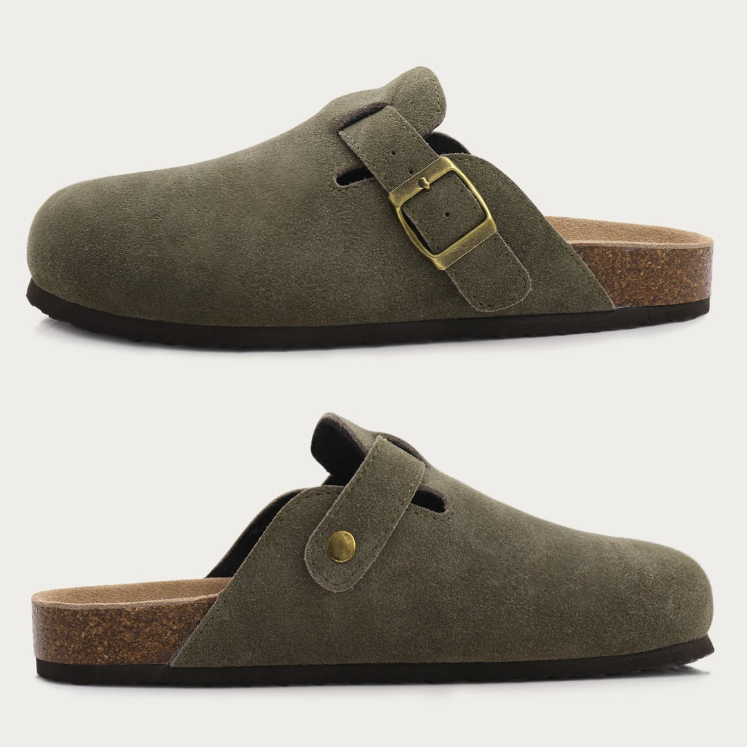 Suede Buckle Clogs – Women's Slip-On Mules | Savona