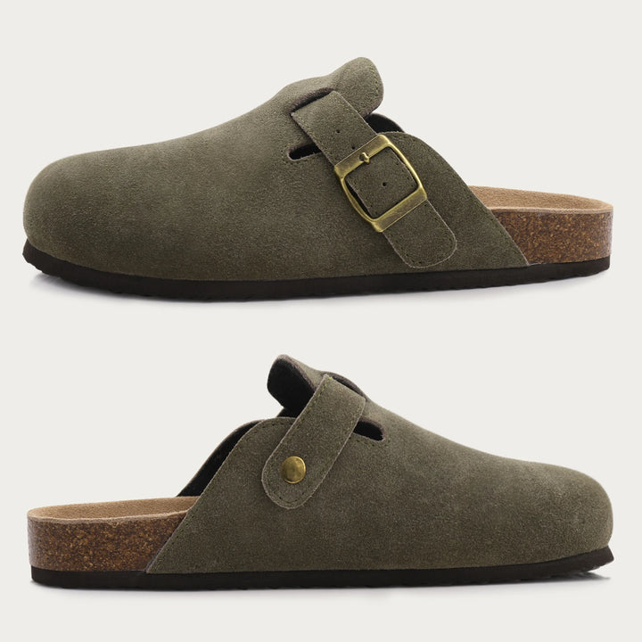 Suede Buckle Clogs – Women's Slip-On Mules | Savona