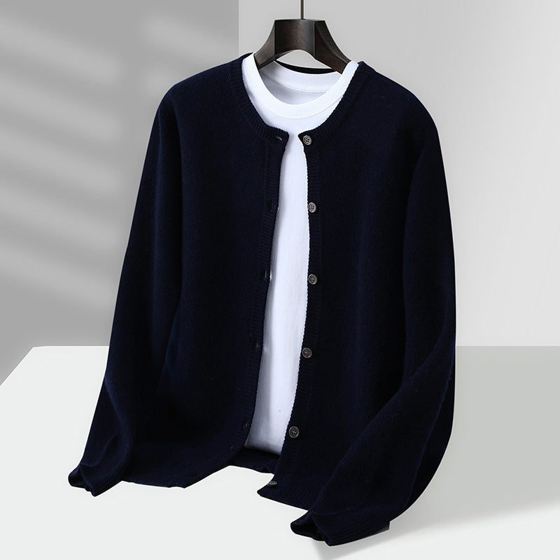Lorenzo Wool Mock-Neck Cardigan