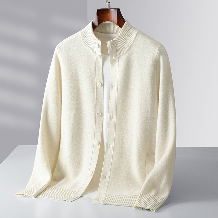 Matteo Wool Mock-Neck Cardigan