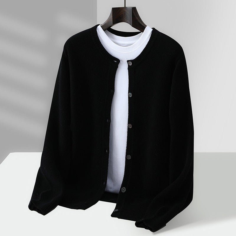 Lorenzo Wool Mock-Neck Cardigan