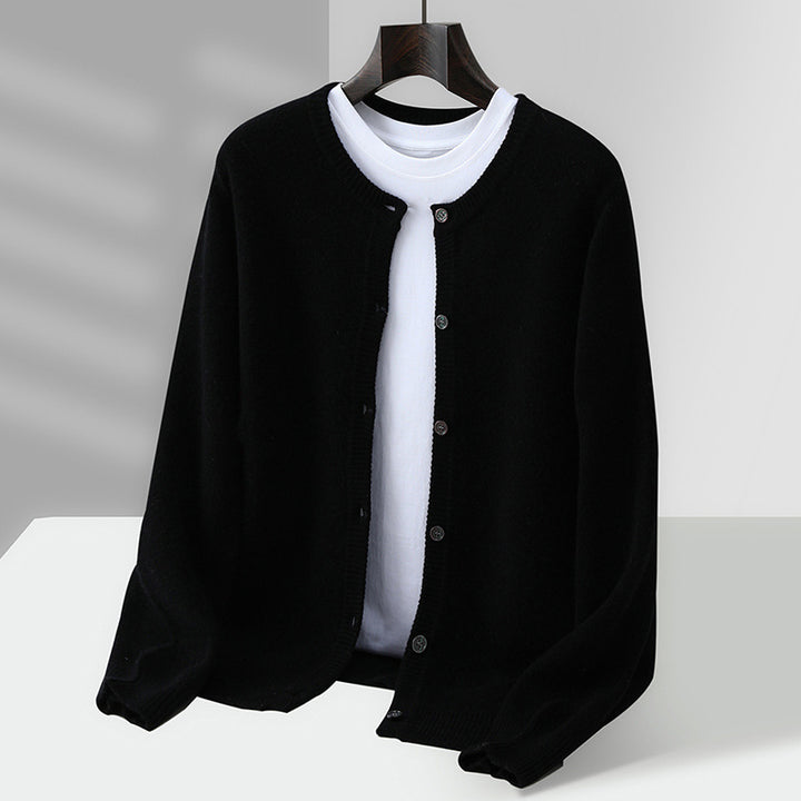 Lorenzo Wool Mock-Neck Cardigan