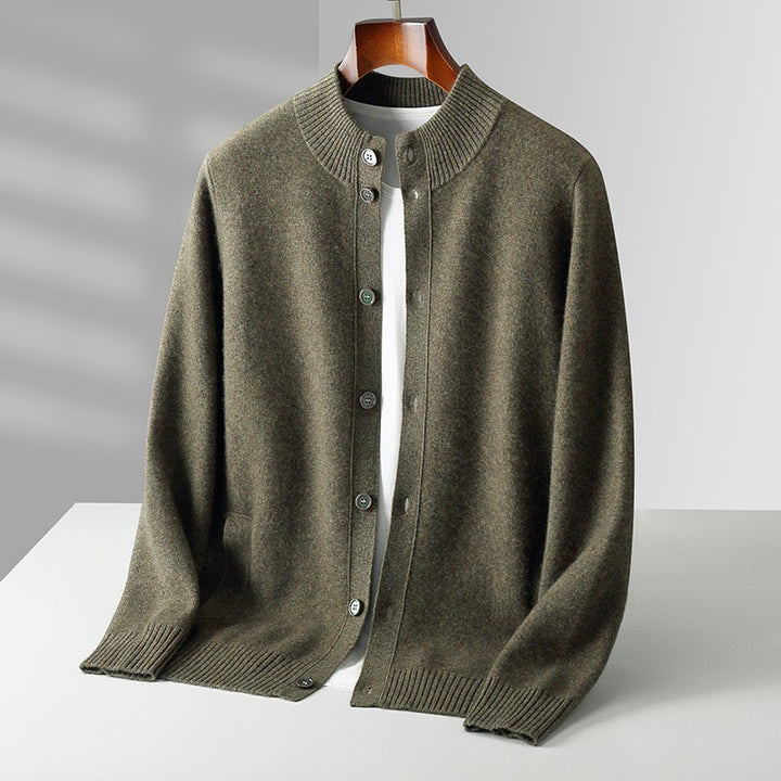Matteo Wool Mock-Neck Cardigan