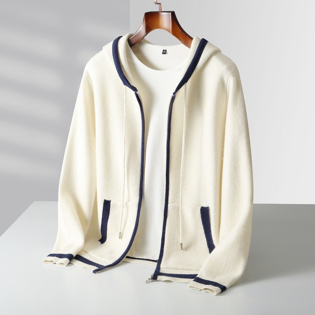 Dario Merino Wool Zip-Up Hoodie