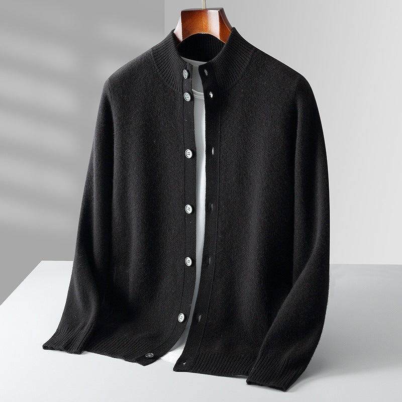 Matteo Wool Mock-Neck Cardigan