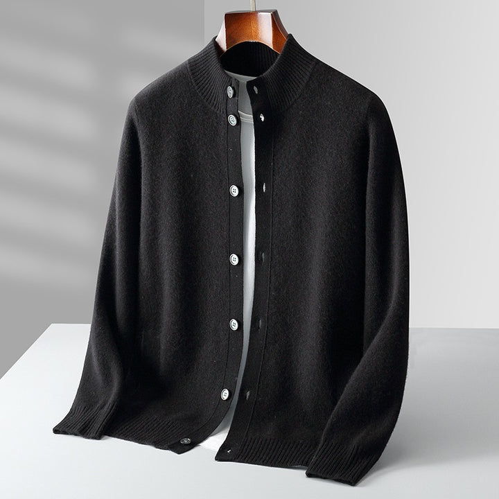 Matteo Wool Mock-Neck Cardigan