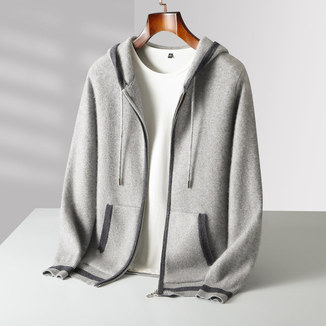 Dario Merino Wool Zip-Up Hoodie